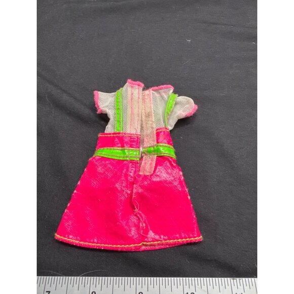 Mattel Sticker Craze Vintage 1997 Barbie Doll Dress Pink & Green Floral Mesh Tri - Picture 5 of 7